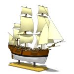 Sailing ship based on Captain Cook's vessel HMB En...