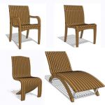 Collection of Indonesian teak  chair/recliner