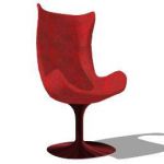 MODERN CHAIR, WITH FABRIC IN RED