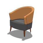 Two tone full leather armchair