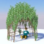 Willow bower in newly-built and 
sprouting versio...