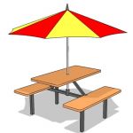 Outdoor seating for fast food joint