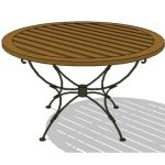 Wrought iron table with wood top