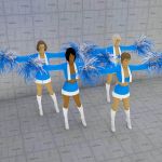 Cheerleaders. The costume and 
pompoms are group-...