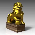 Decorative Chinese lion statue, as 
found inside ...
