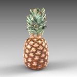 Pineapple in mid and low poly format.