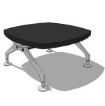 Black lacquered top with steel legs
