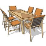 Dining set c/w chair with and without arm