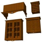 Sunflower cabinet set. Individual dimensions of ea...