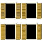 Window shutters in four different styles.