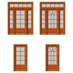 Front doors set 02. For each type of door there ar...