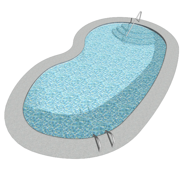 Bean shaped pool.. 