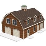 House - shed with a gambrel roof, garage doors and...