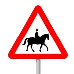 European warning sign: Accompanied horses