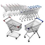 Set of two very low poly shopping carts.