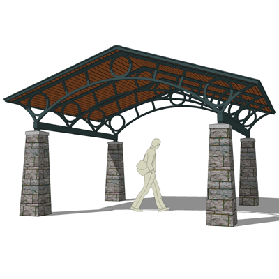 Stone Steel Canopy 3D Model - FormFonts 3D Models &amp; Textures