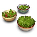 Set of three healthy and delicious salads.