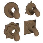 These decorative bronze drain nozzles can be used ...
