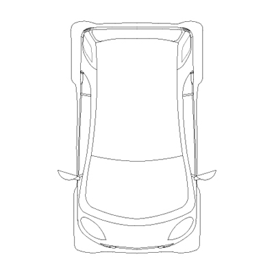 2d drawing of Smart car - plan view. 