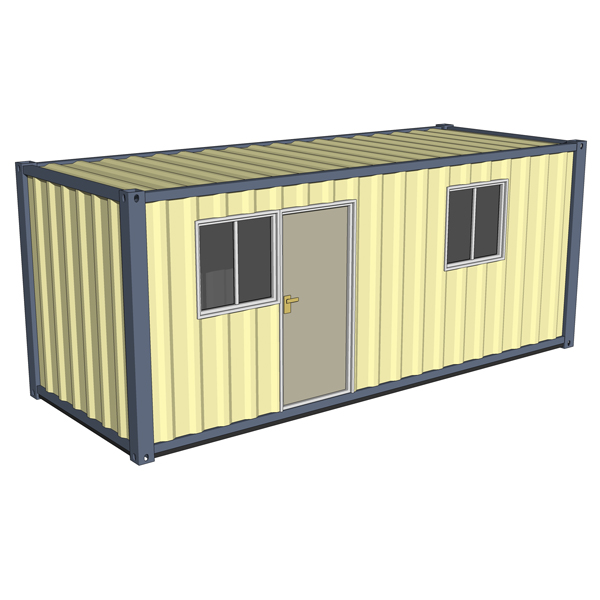 Set of three portable offices with side entry.. 
