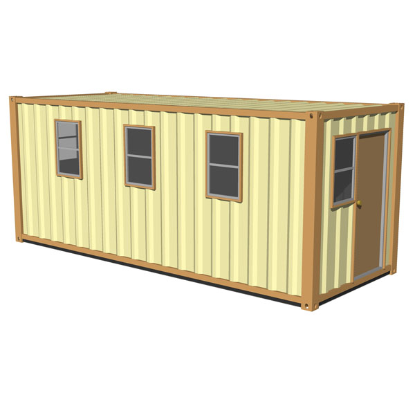 Three portable offices with front entry.. 