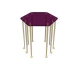 Amber end table with brass legs