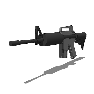 Low polygon M4 carbine in plain and image mapped v.... 