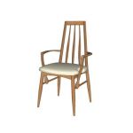 Danish dining chair, off white upholstery, wood