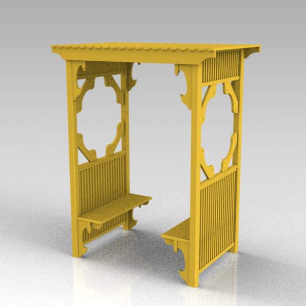 Garden seat / arbor with side benches. Approximate.... 