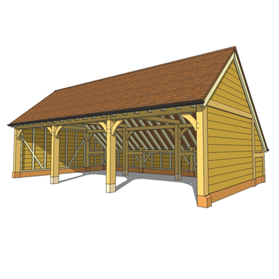 Traditional 3 bay oak framed cart shed, design cop.... 