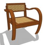 Teak wood with wickers backrest and seat