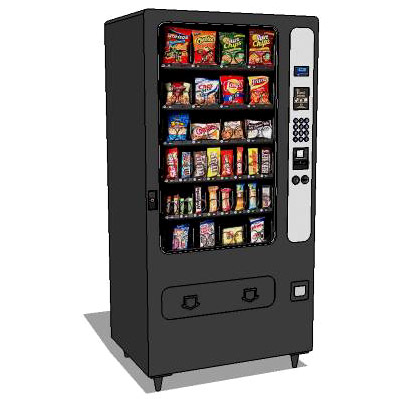 Drinks and snack vending machine. 