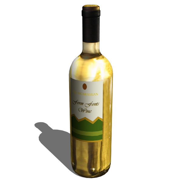 Photorealistic wine bottle.. 