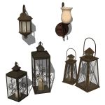 4 different iron lanterns.