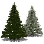 Two Artificial Christmas Trees (7"/2.1m)