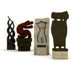 Four modern sculptures set.