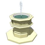 Gothic style stone fountain. Version with water is...