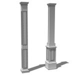 Square columns with Tuscan capital and base and pa...
