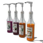 A selection of 4 Monin coffee syrups
