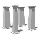 Square, tapered columns, with smooth faces and Cro...