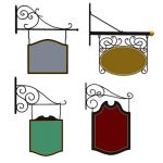 Set of four traditional wrought iron signs for her...