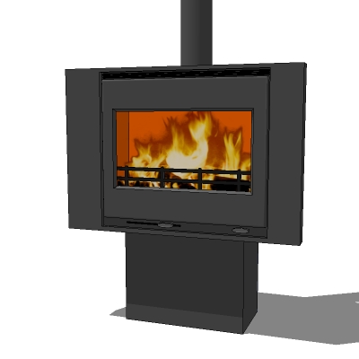 Free standing version of wood stove 04. 