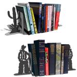 Catus and cowboy book end