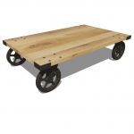 Wheeled Coffee Table by Pottery Barn.