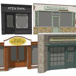 A collection of Book Store shop fronts.