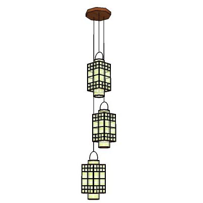 Oriental styled hanging lamp. 