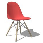 Eames Molded Plastic Chair in Wood Dowel Leg varia...