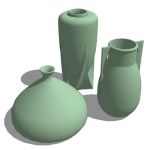 A collection of green vases.