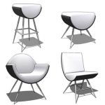 Collection of 4 chairs design by Umberto Bertoni