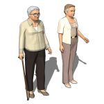 Two models of elderly women.